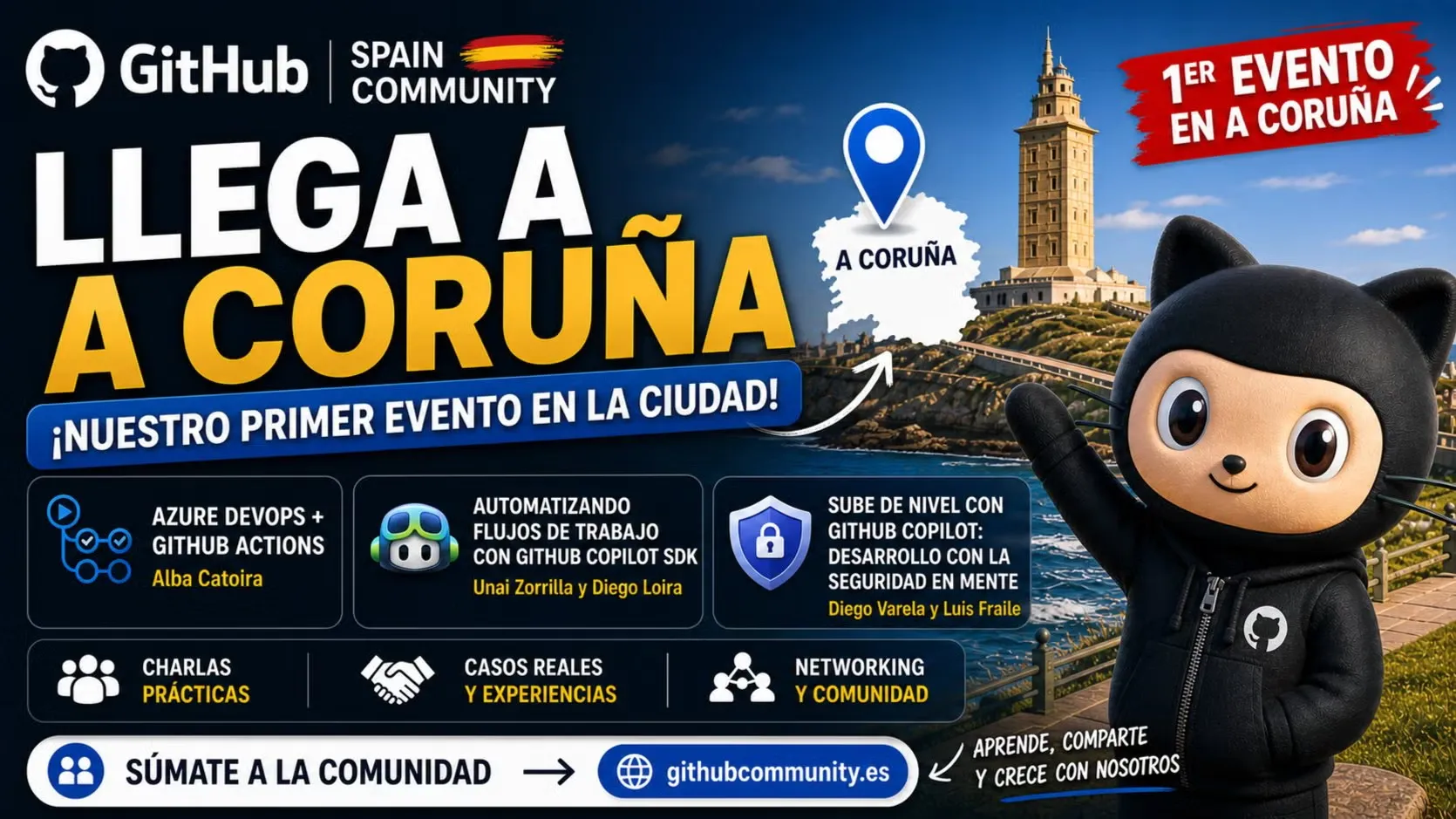 Foto de portada del evento GitHub Spain Community en A Coruña! 🚀