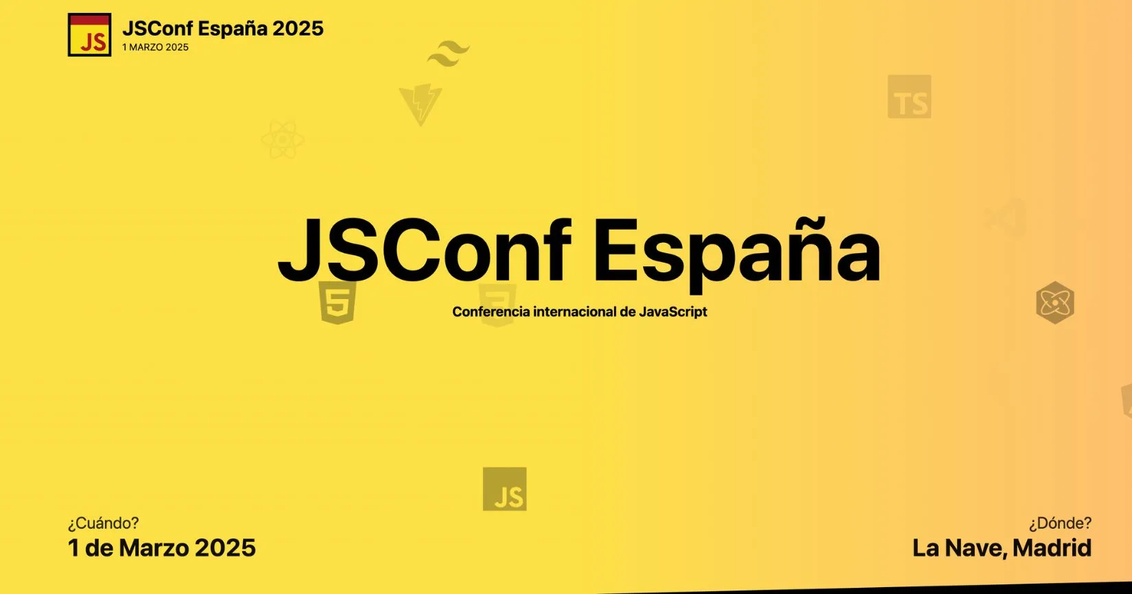 Foto de portada del evento JSConf España
