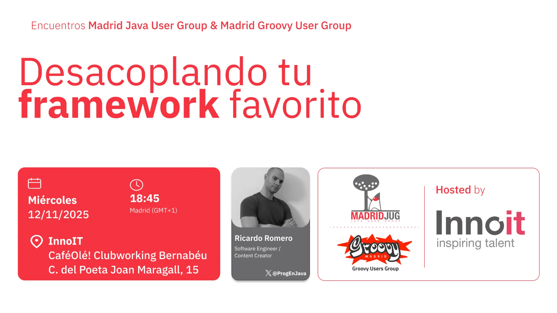 Foto de portada del evento Desacoplando tu framework favorito